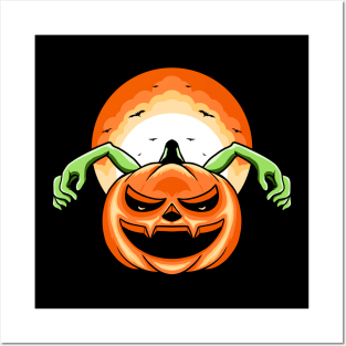 Scary Pumpkin halloween Posters and Art